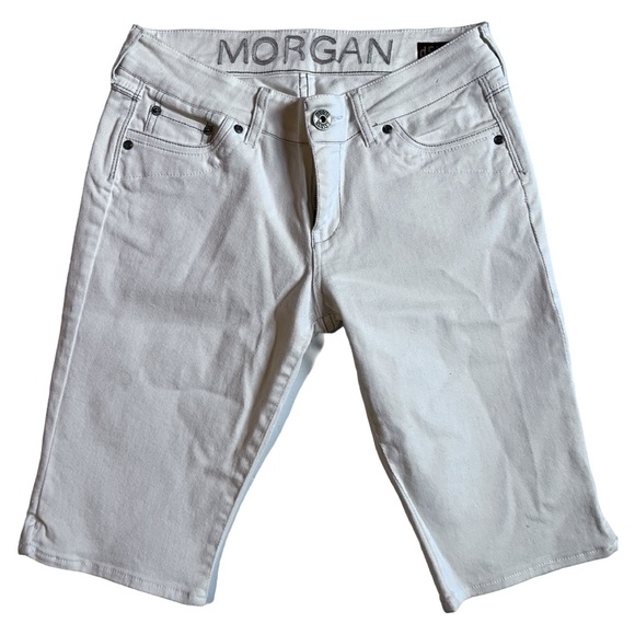 Y2K dELiA*s Morgan Off White Denim Bermuda Shorts - Picture 1 of 5